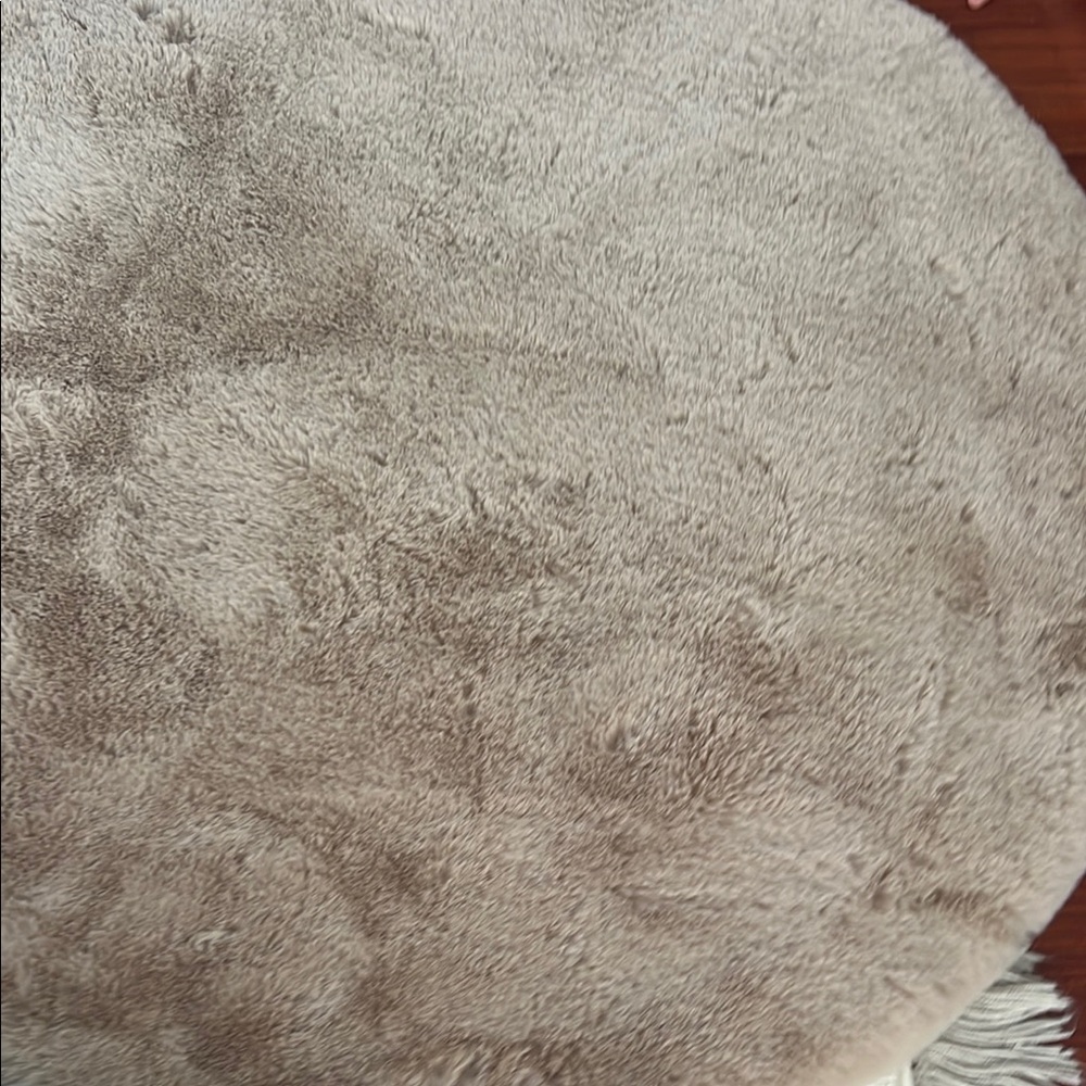 Round Plush Tan Rug